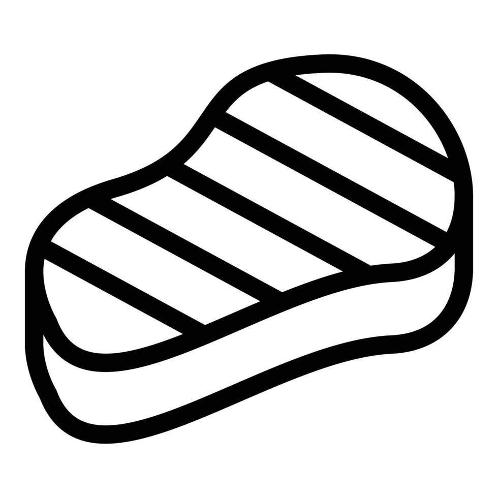 Prepared steak icon, outline style vector