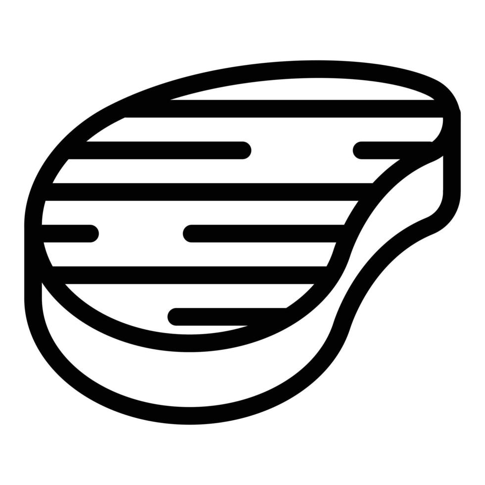 icono de bistec cocido, estilo de esquema vector