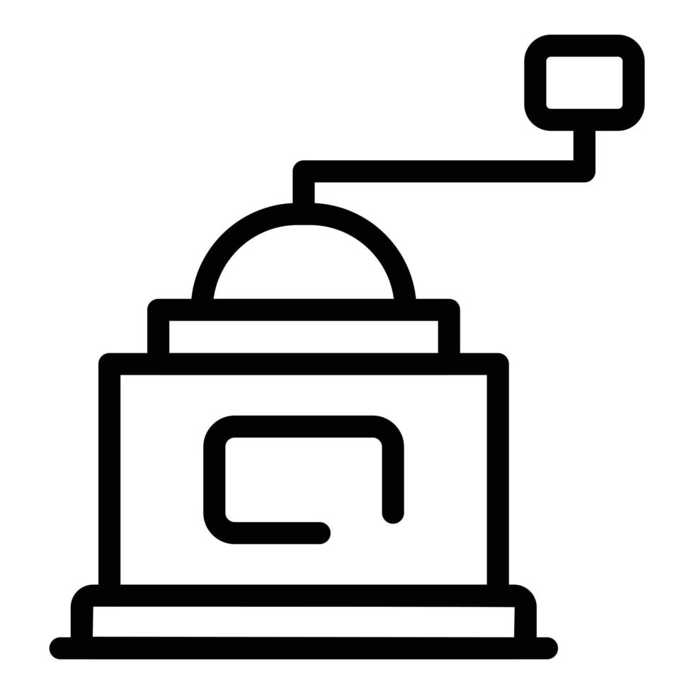 Wood coffee grinder icon, outline style vector