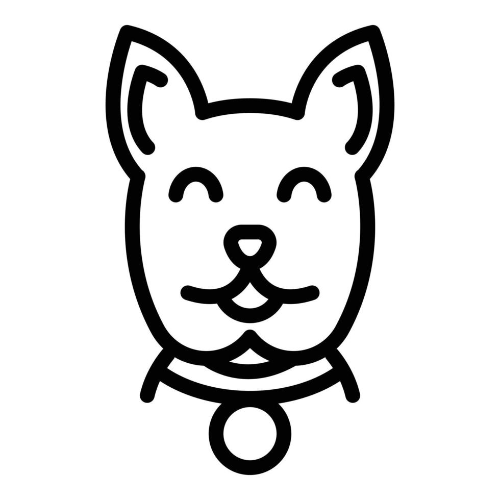 Cute dog head icon, outline style vector