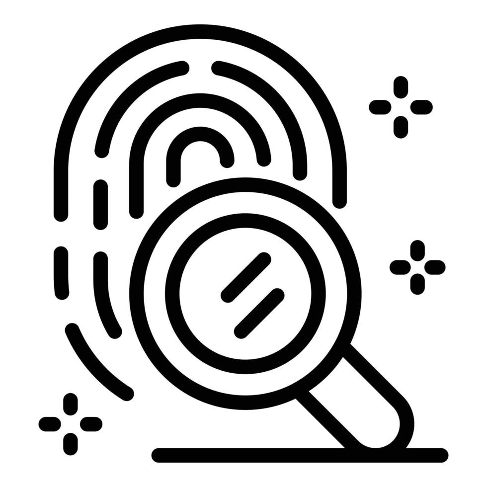 Search fingerprint icon, outline style vector