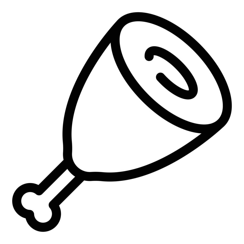 Pork meat leg icon, outline style vector