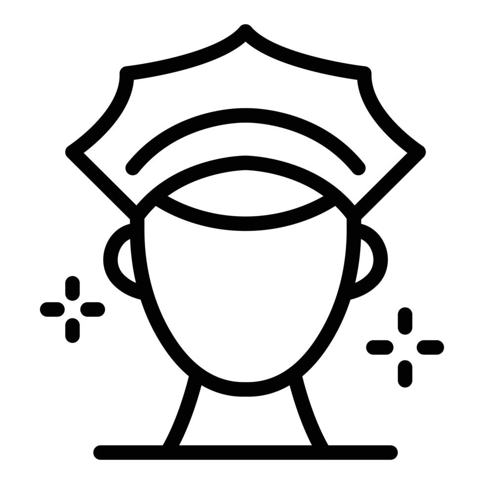 Policeman head icon, outline style vector