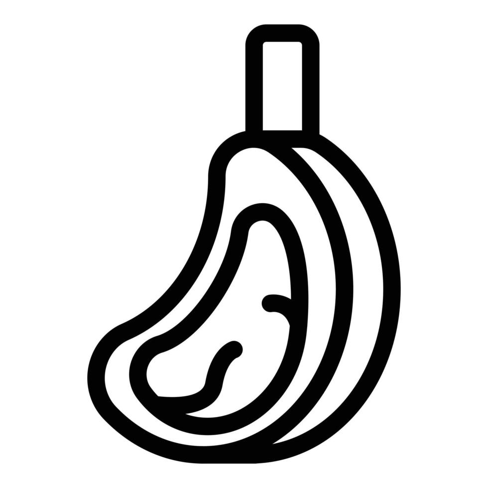 icono de carne de bistec, estilo de esquema vector