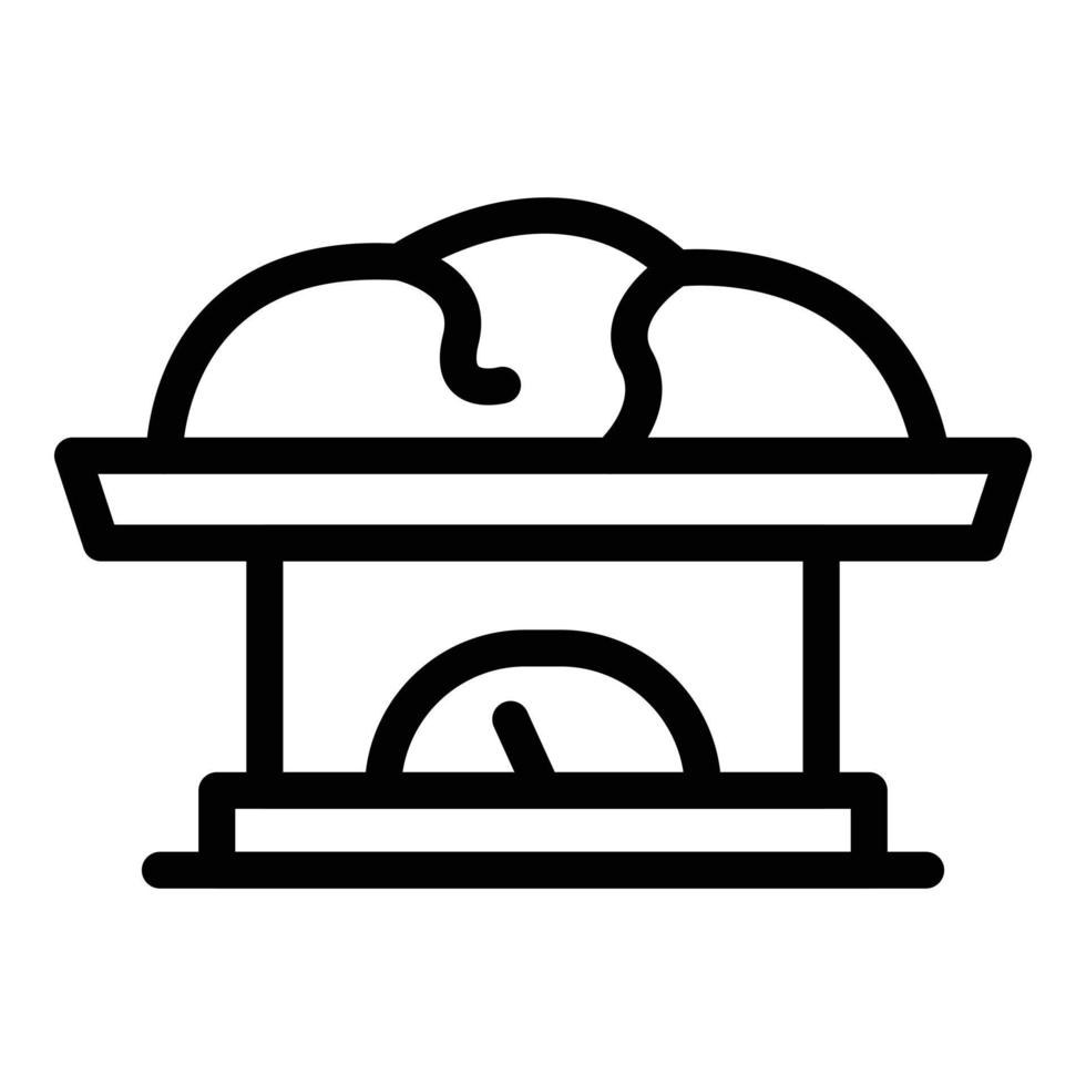 Meat on scales icon, outline style vector