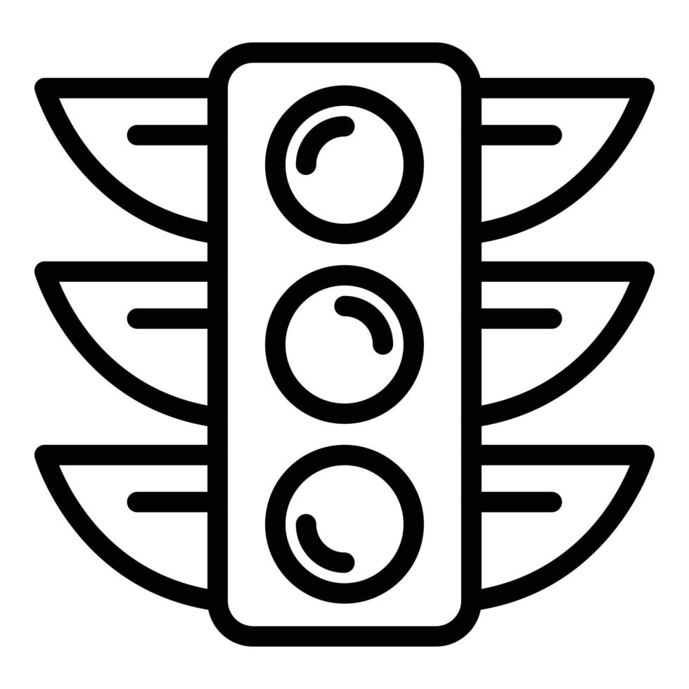 Traffic lights icon, outline style vector