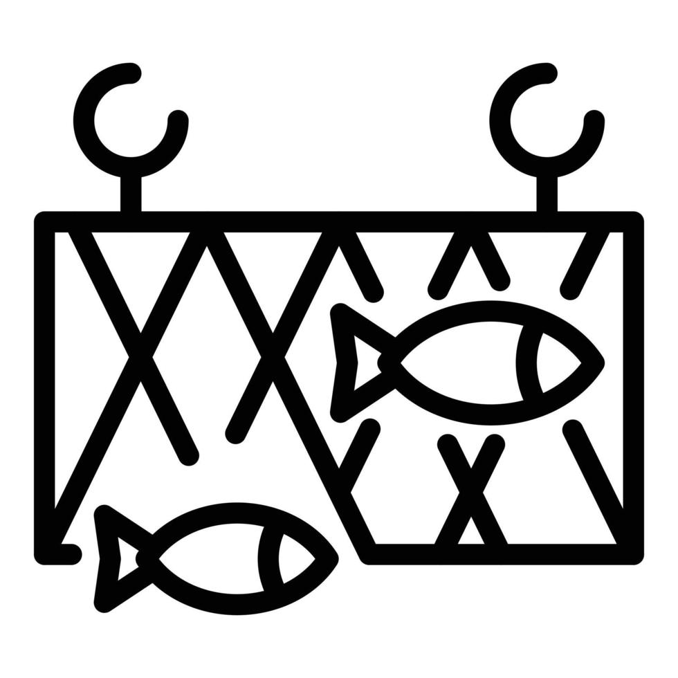 Fish farm net icon, outline style vector