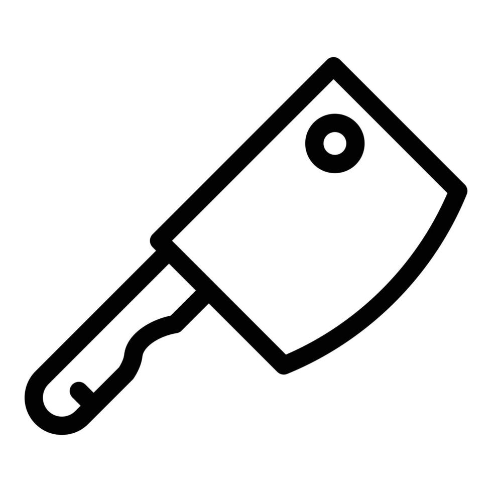 Steel meat knife icon, outline style vector