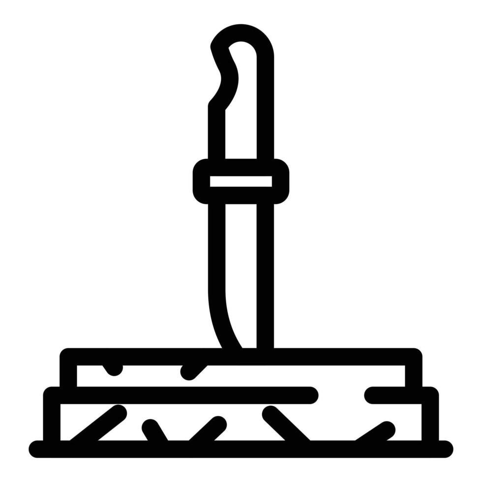icono de cuchillo de carne, estilo de esquema vector