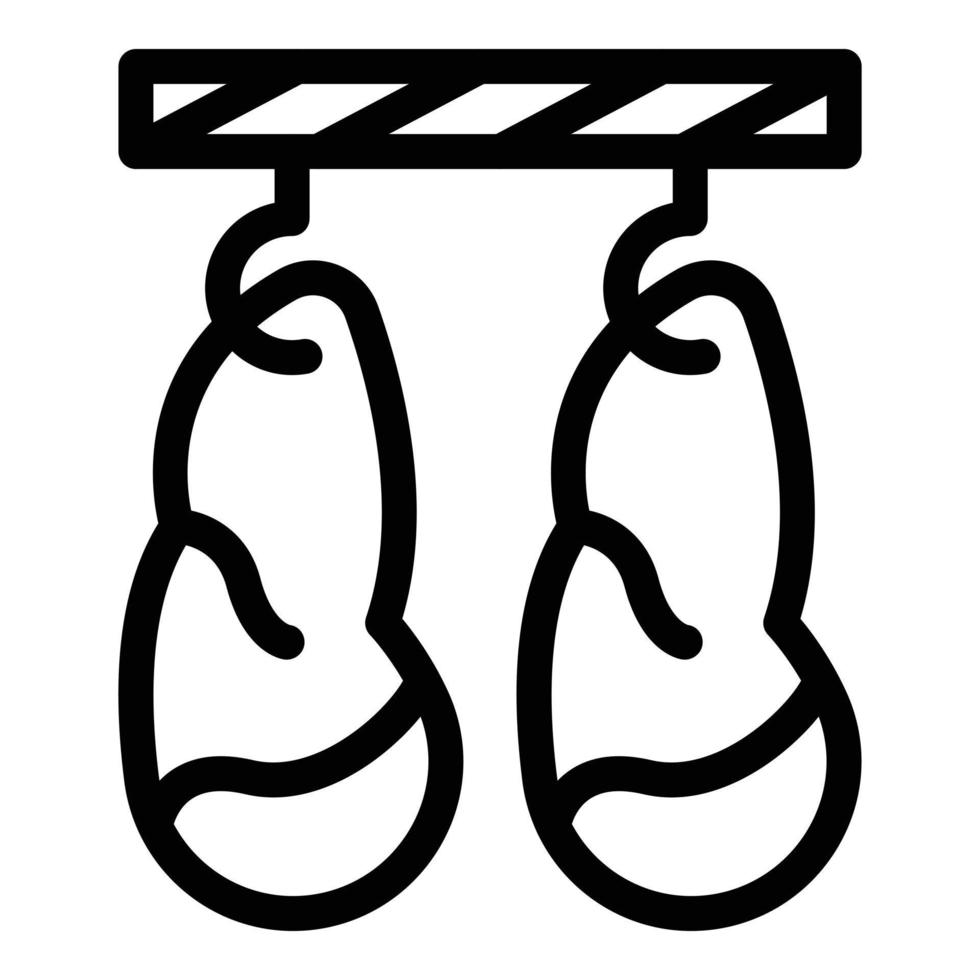 Big meat on hook icon, outline style vector
