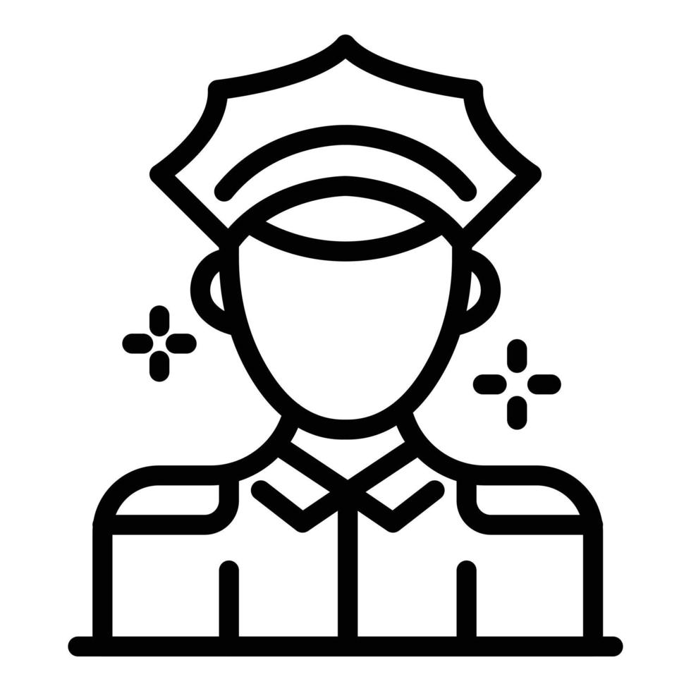 Policeman icon, outline style vector