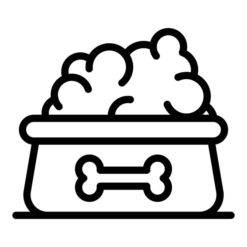 Dog food bowl icon, outline style vector