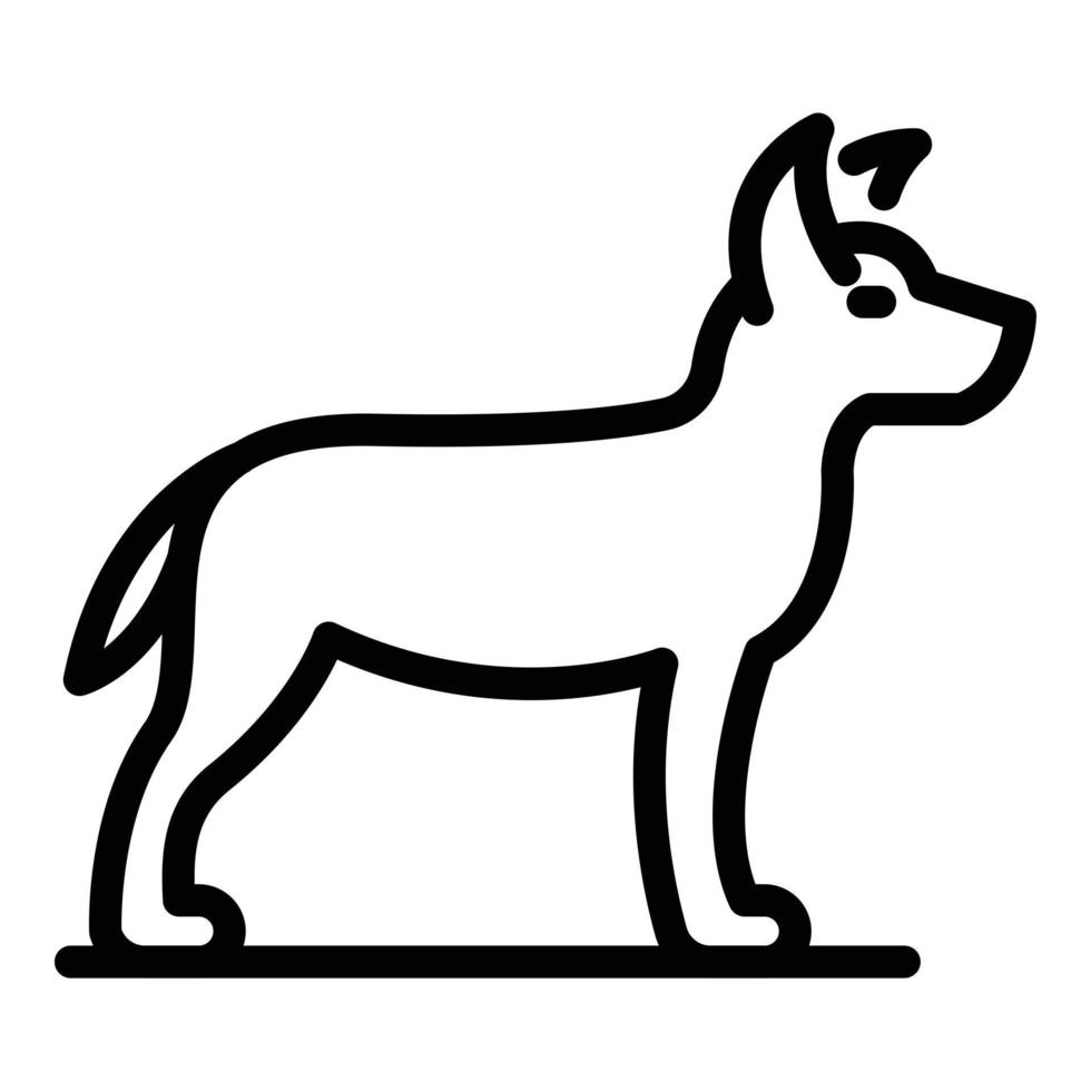 icono de perro de ataque, estilo de esquema vector