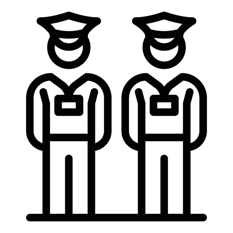 Security guard icon, outline style vector