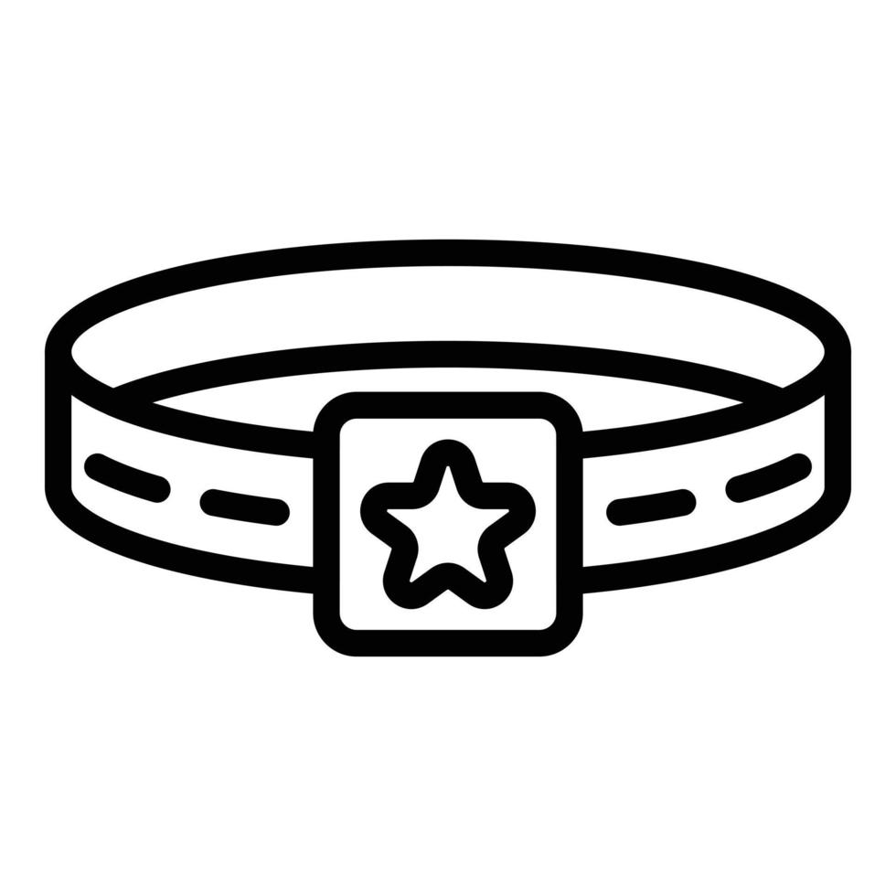 Star dog belt icon, outline style vector