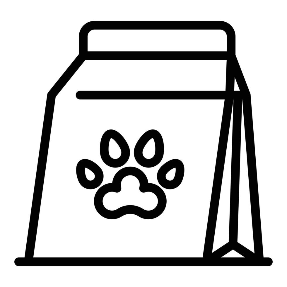 icono de paquete de papel de comida para perros, estilo de esquema vector