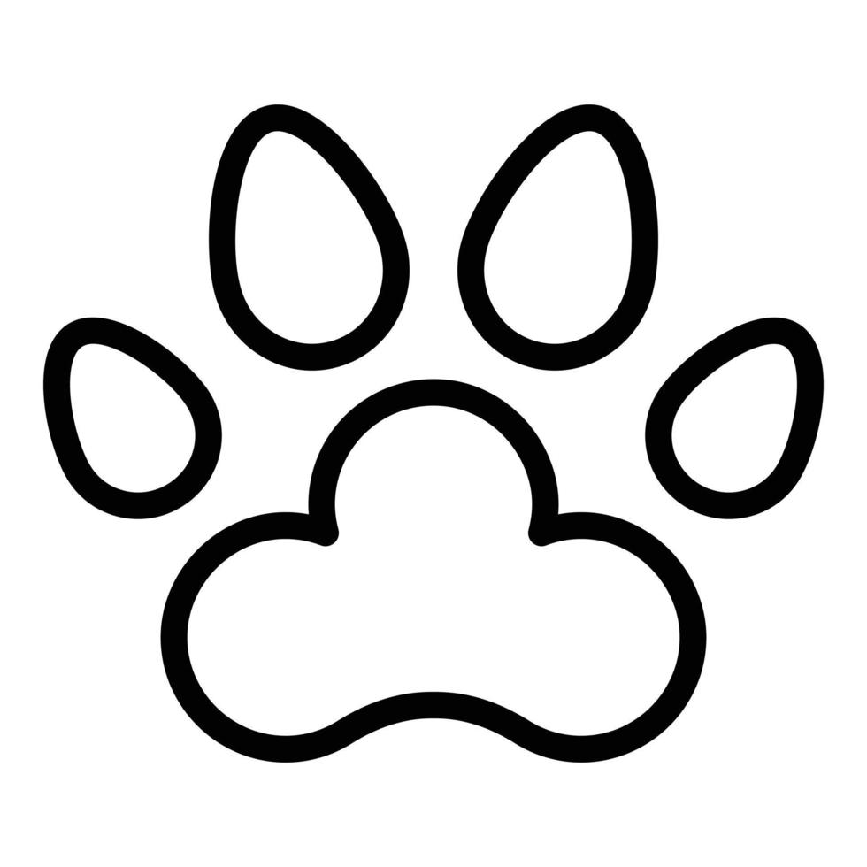 Dog foot print icon, outline style vector