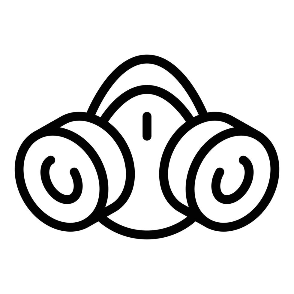 Gas mask icon, outline style vector