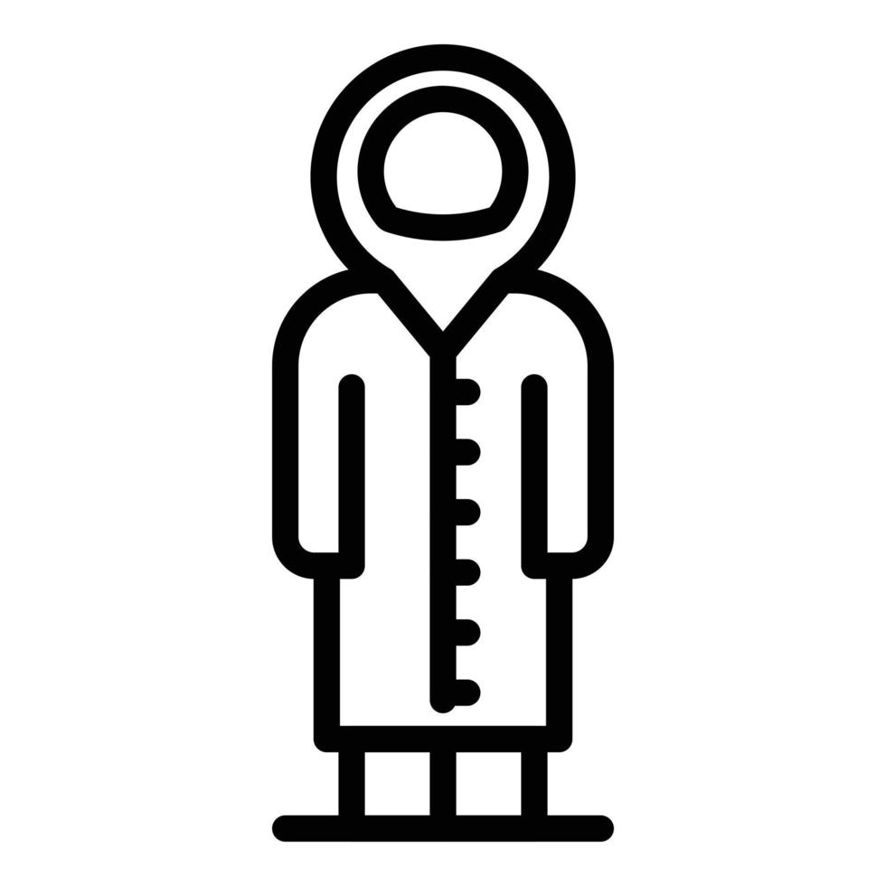 Man in biohazard costume icon, outline style vector