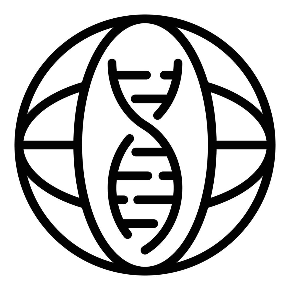 Dna chain icon, outline style vector