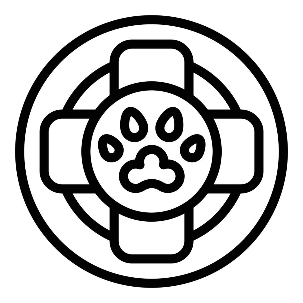 Dog medical help icon, outline style vector