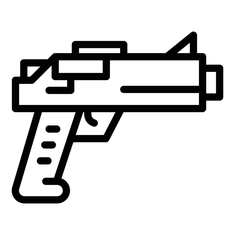 Police pistol icon, outline style vector