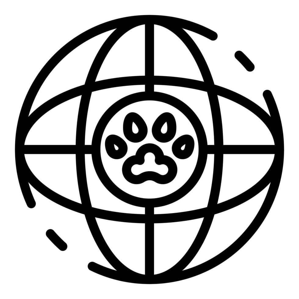 Global dog handler icon, outline style vector