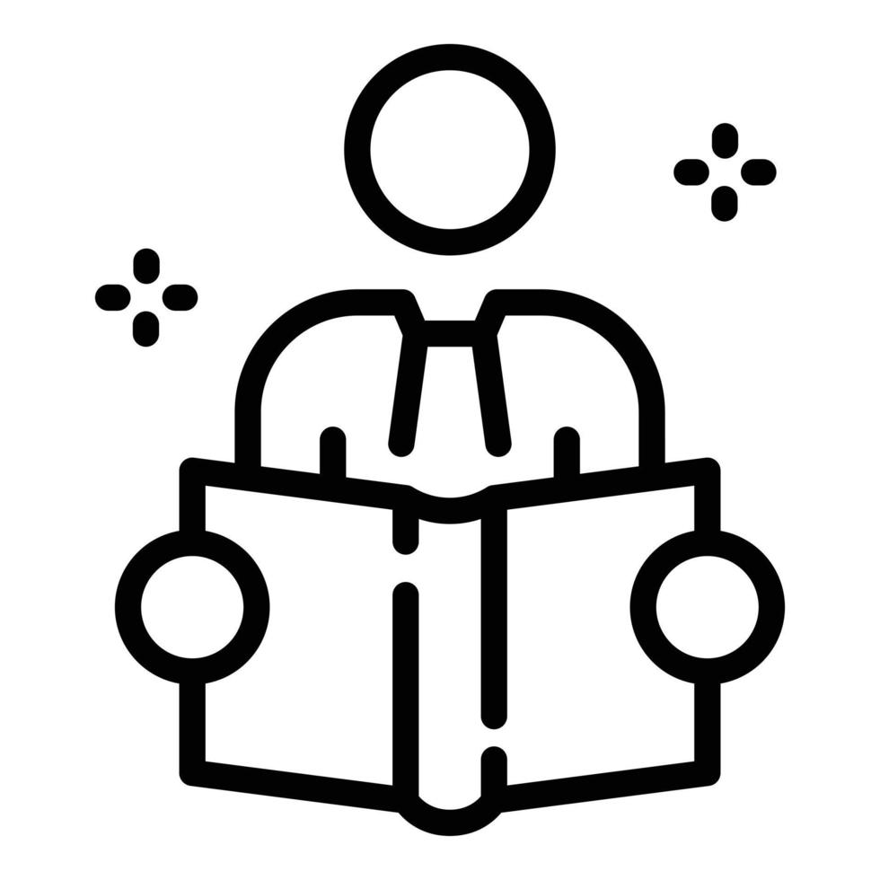 Foreign language teacher icon, outline style vector