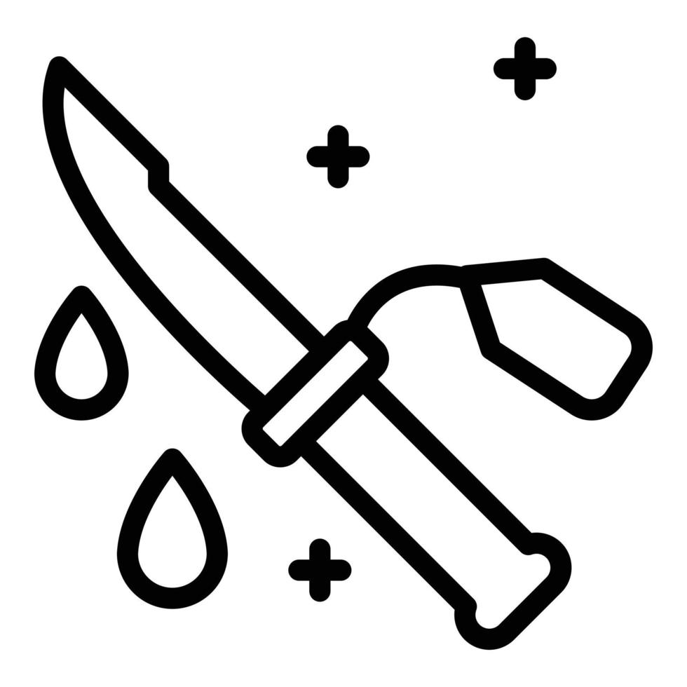 Criminal knife icon, outline style vector