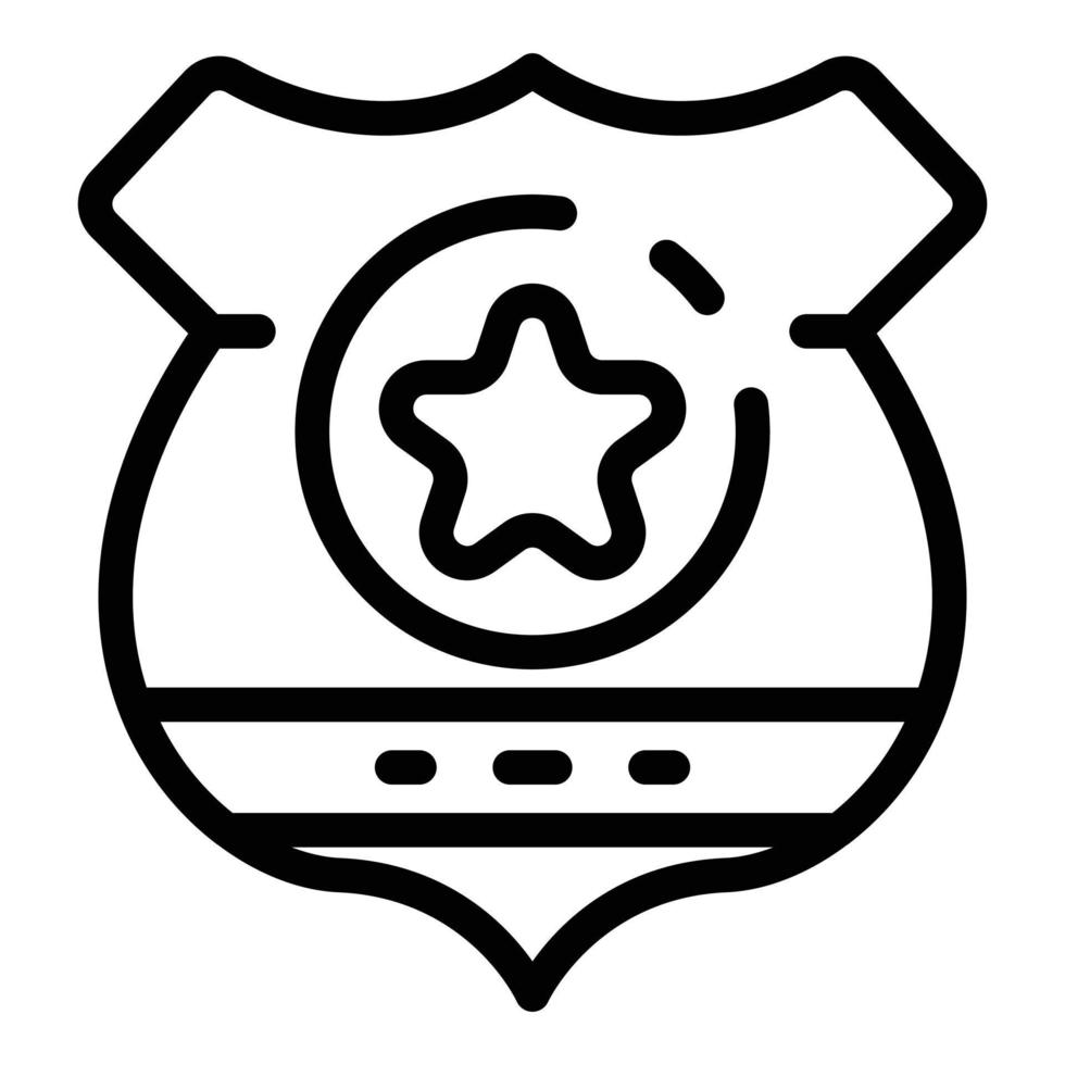 Police badge icon, outline style vector