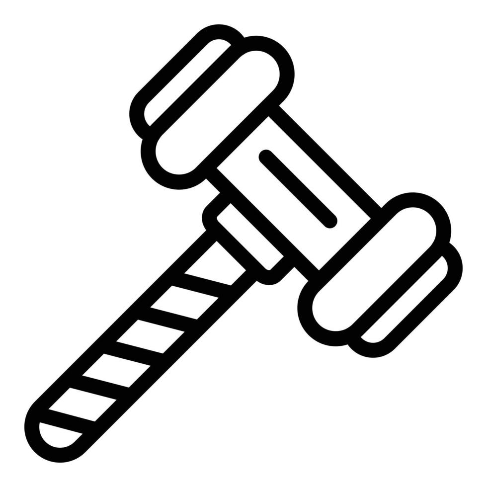Judge gavel icon, outline style vector