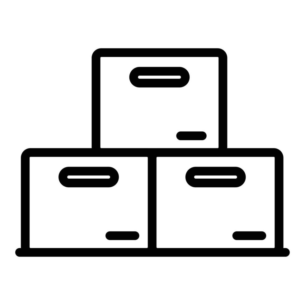 icono de paquete de estimador, estilo de esquema vector