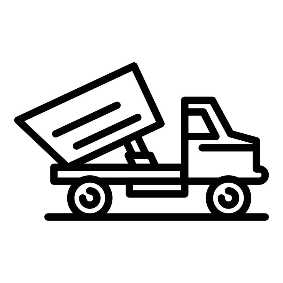Local tipper icon, outline style vector