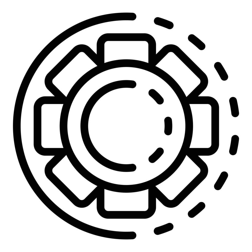 Gear market icon, outline style vector