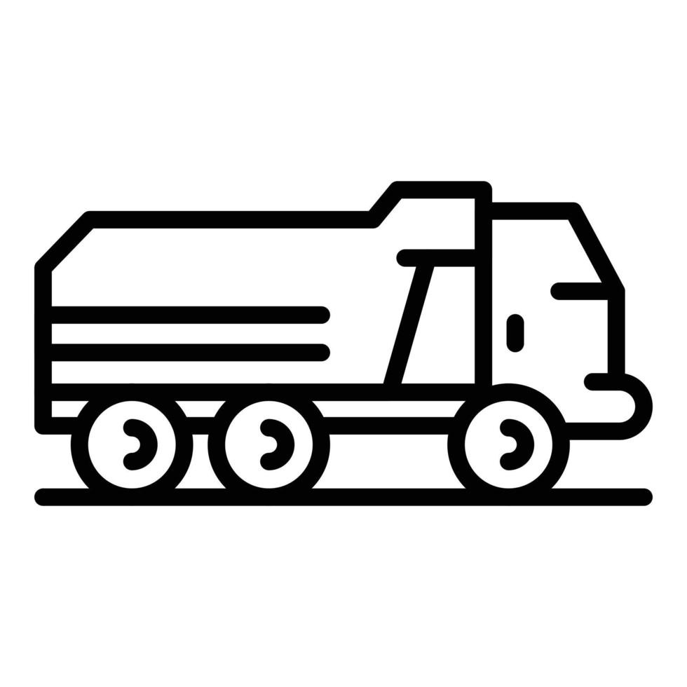 Cargo tipper icon, outline style vector