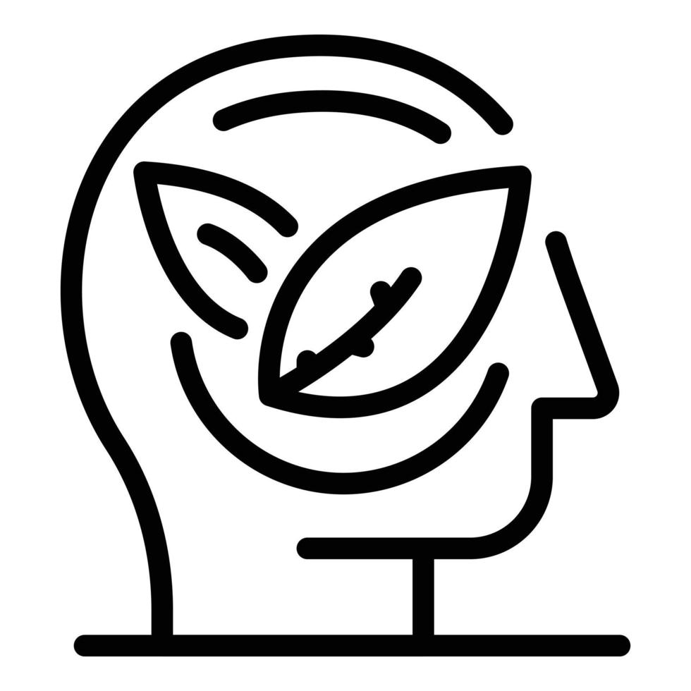 Thinking eco global icon, outline style vector