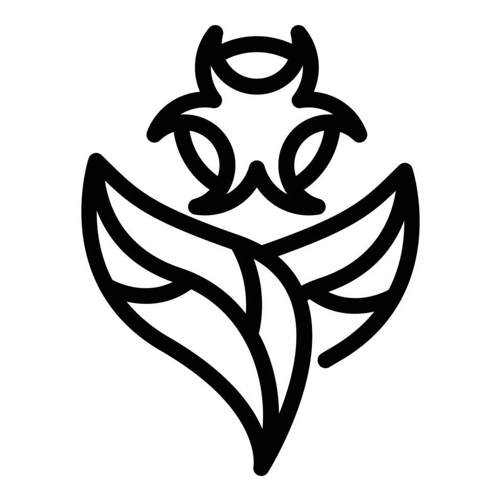 Biohazard leaf icon, outline style vector