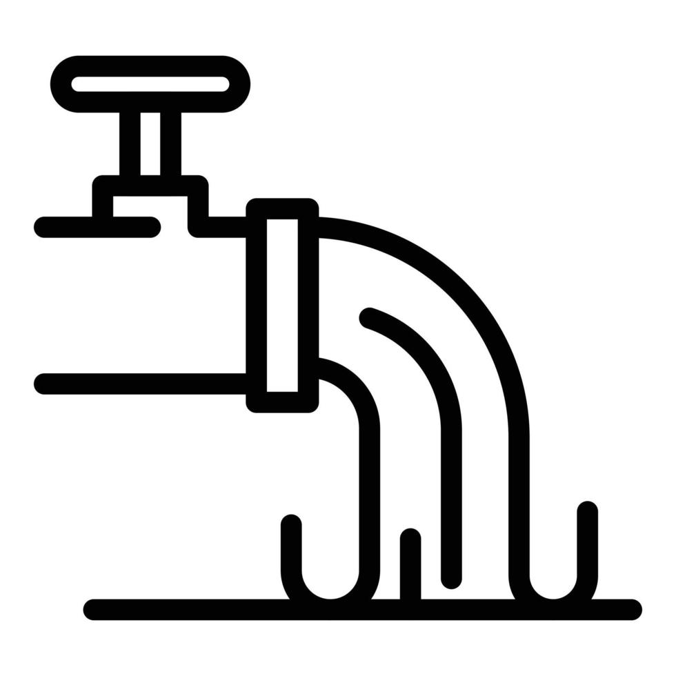 icono de tubería de evacuación de agua de riesgo biológico, estilo de contorno vector