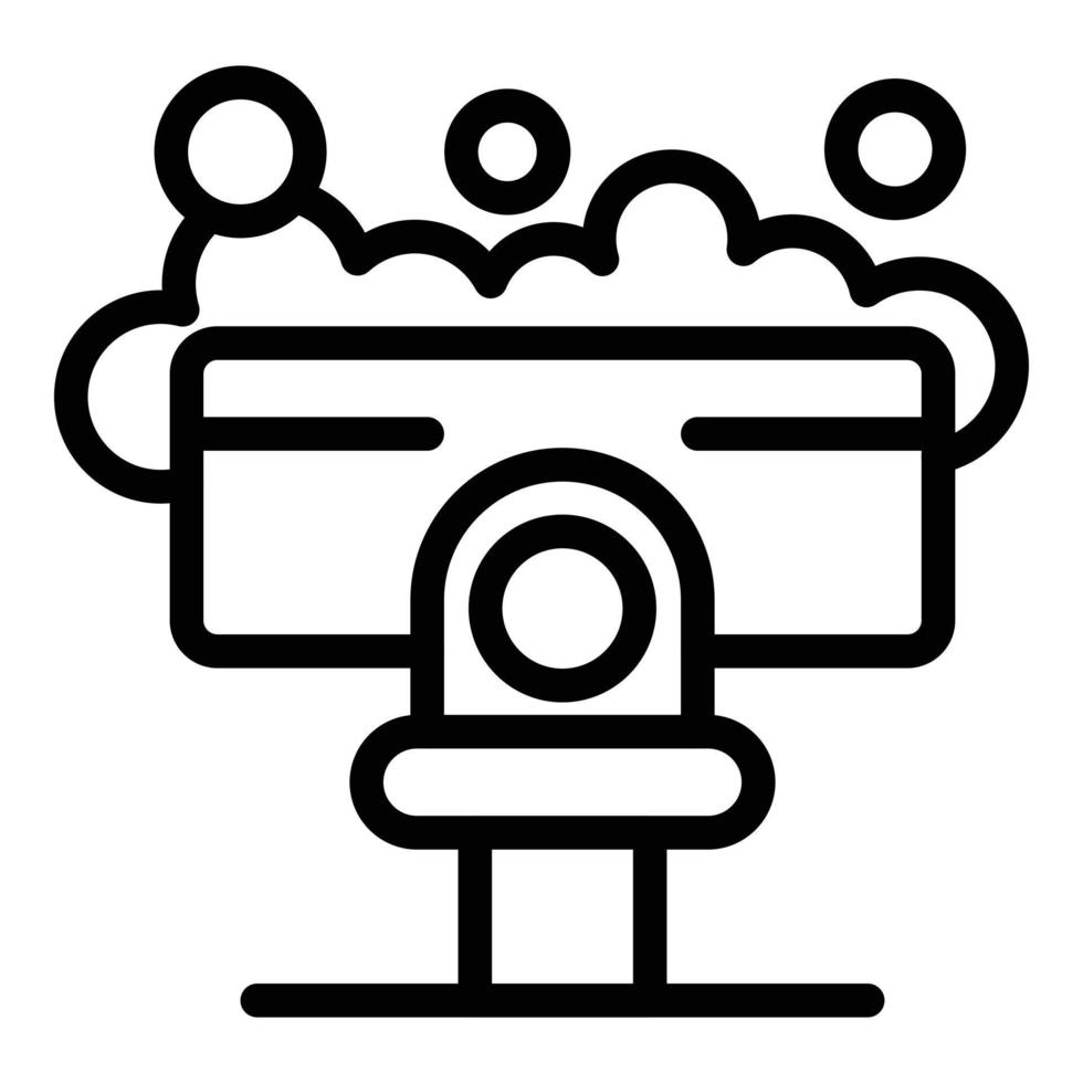 Wet cleaning icon, outline style vector