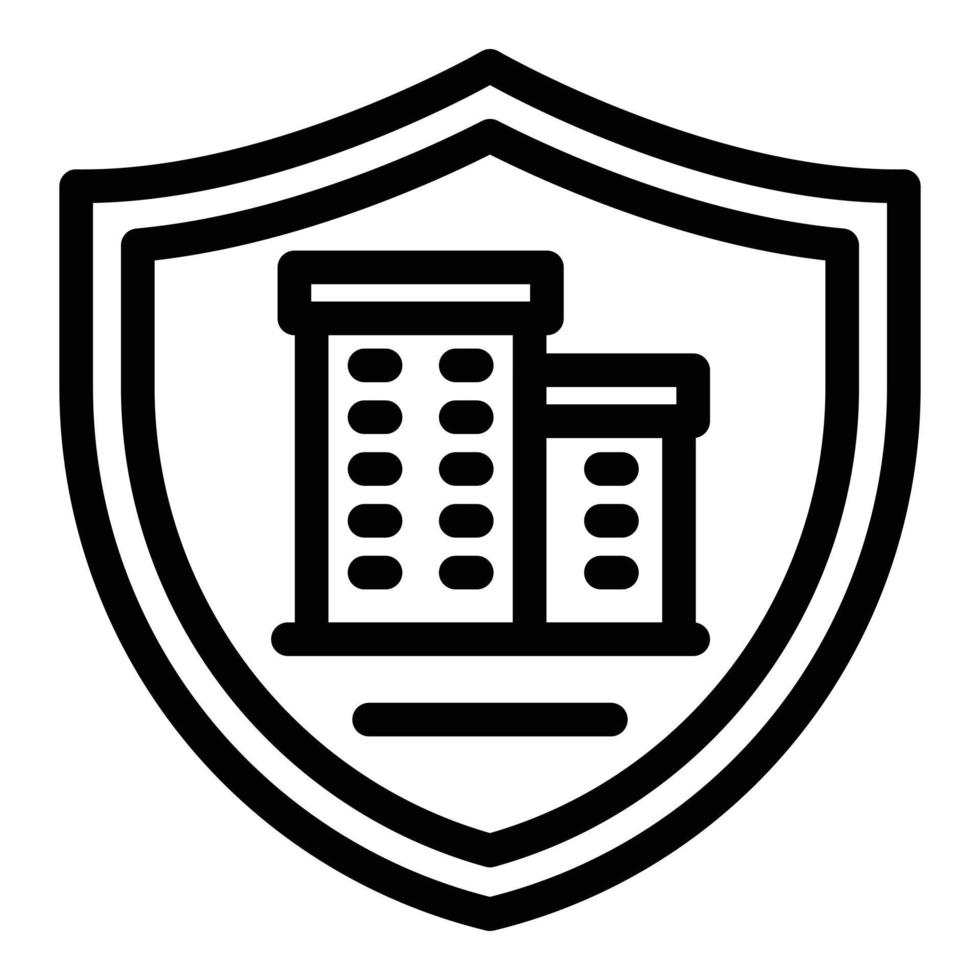 Residential security icon, outline style vector