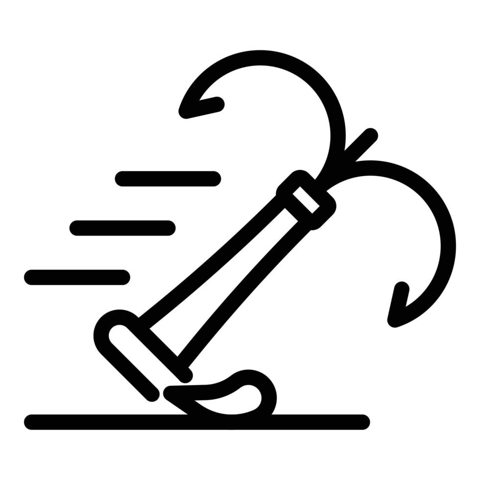 Climbing triple hook icon, outline style vector