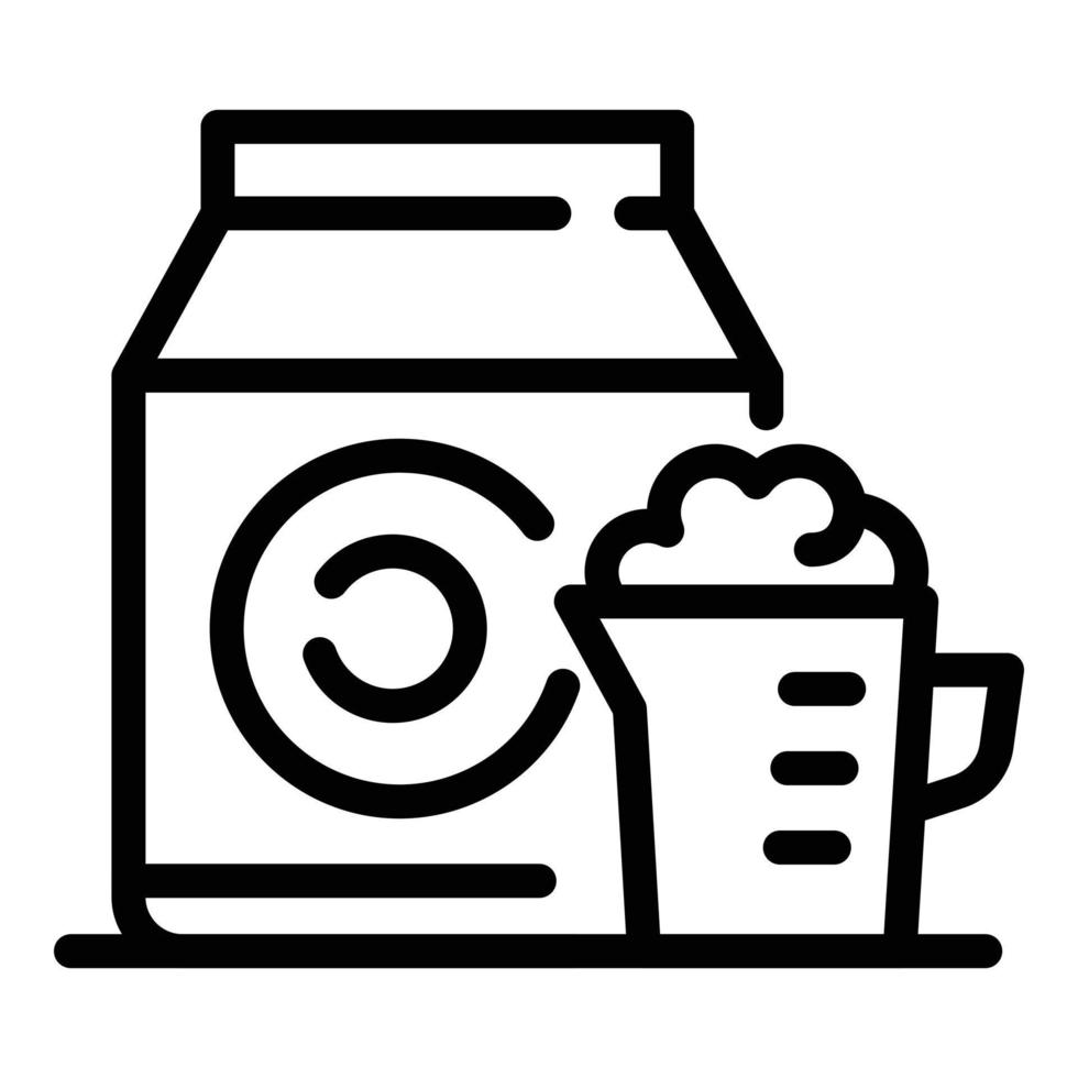 Powder for washing machine icon, outline style vector