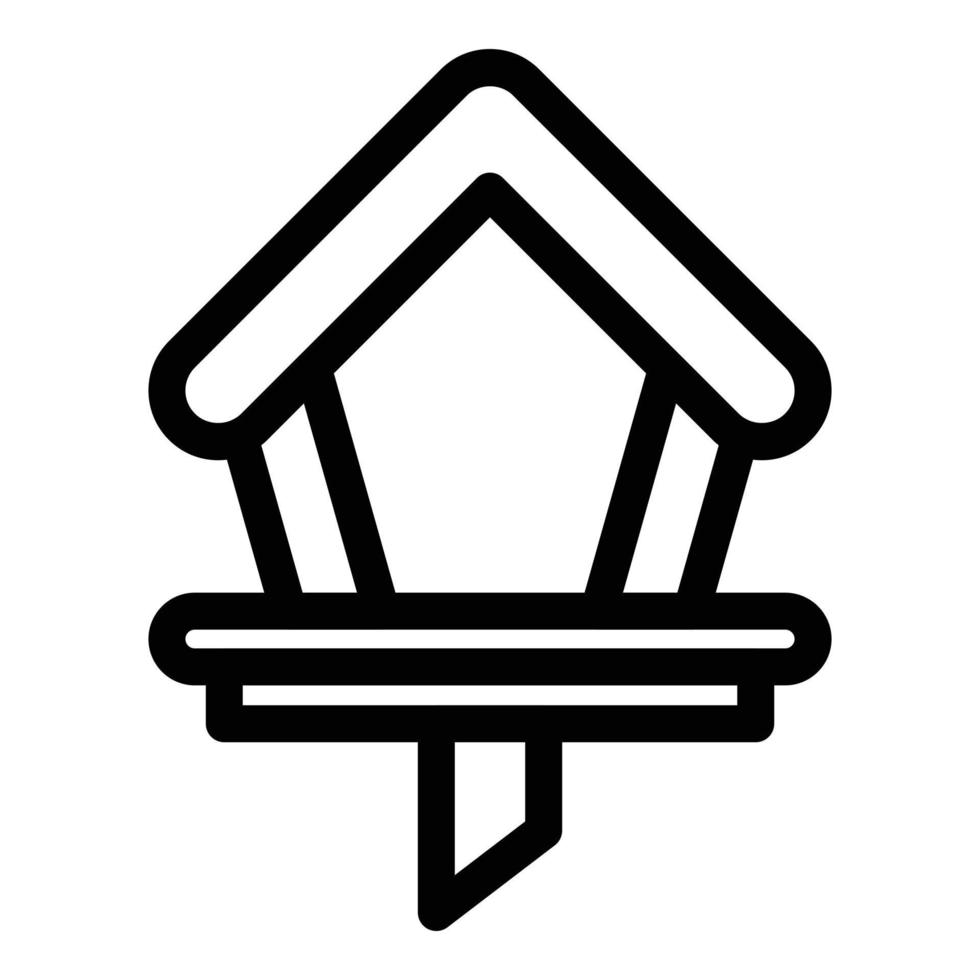 House bird feeder icon, outline style vector