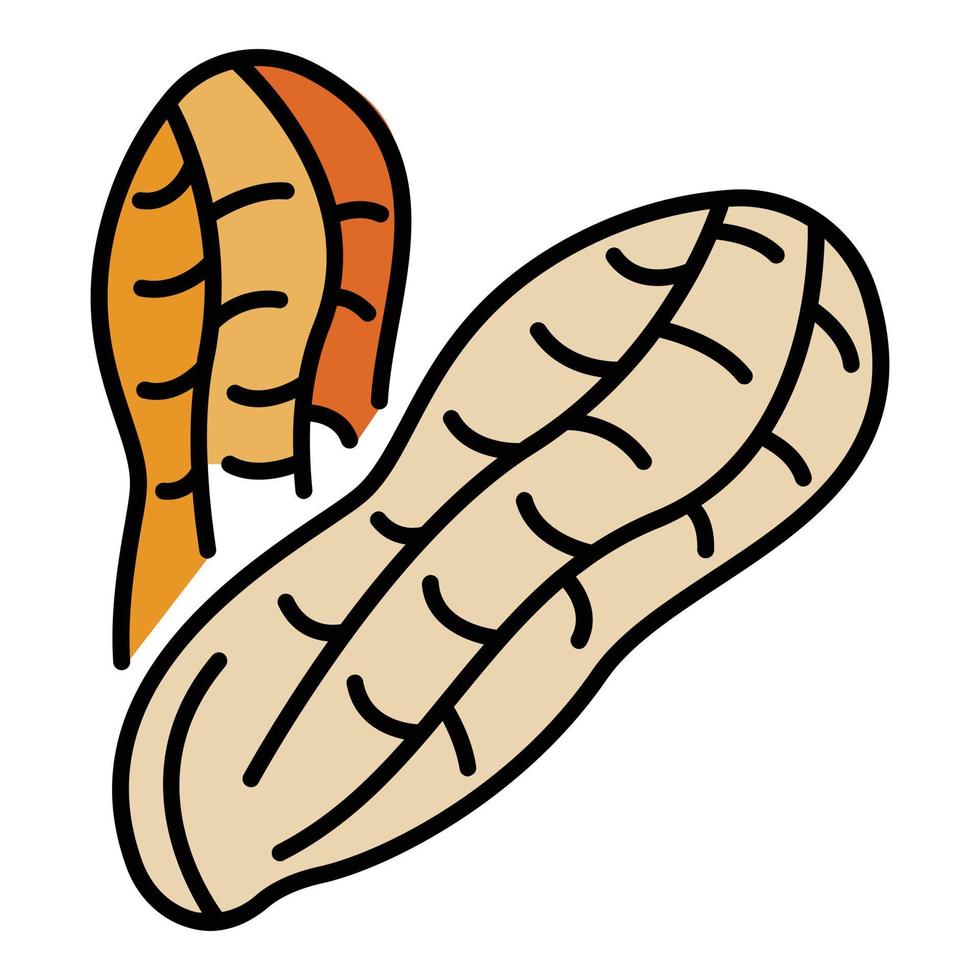 Snack peanut icon color outline vector