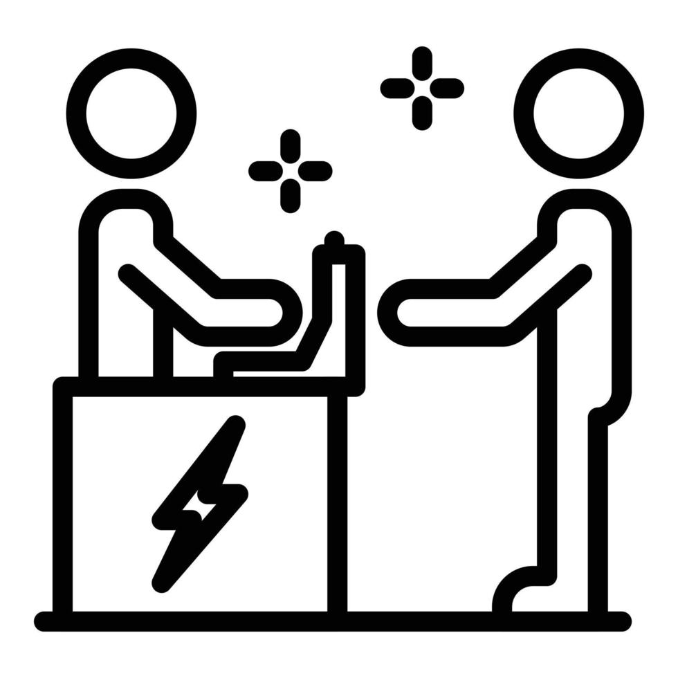 Electrical service icon, outline style vector