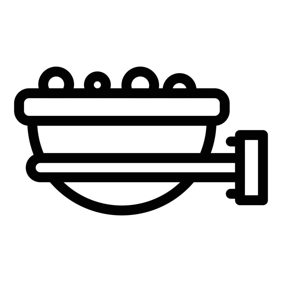 Bowl bird feeder icon, outline style vector