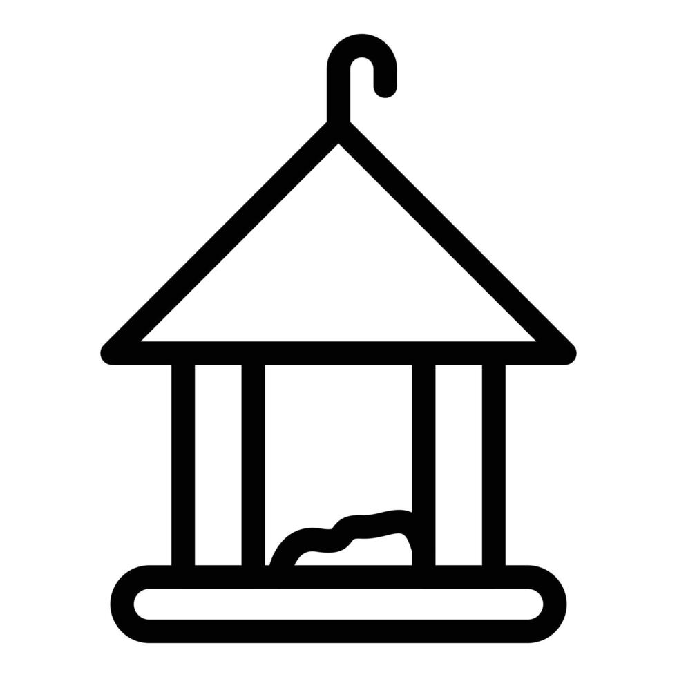 Season bird feeder icon, outline style vector