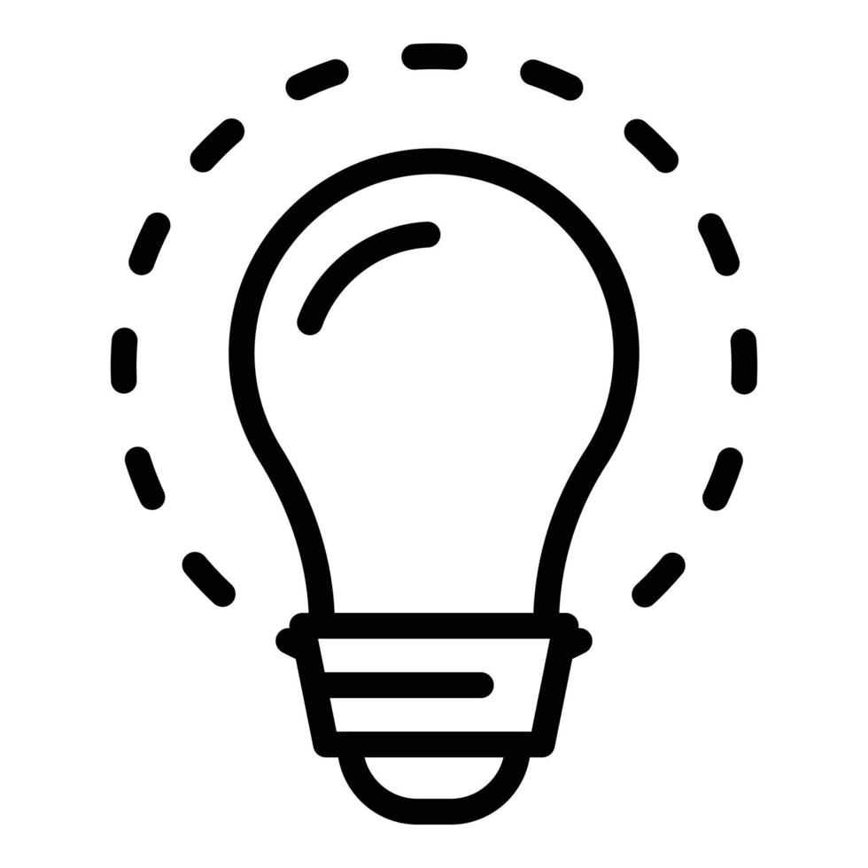 Light bulb icon, outline style vector