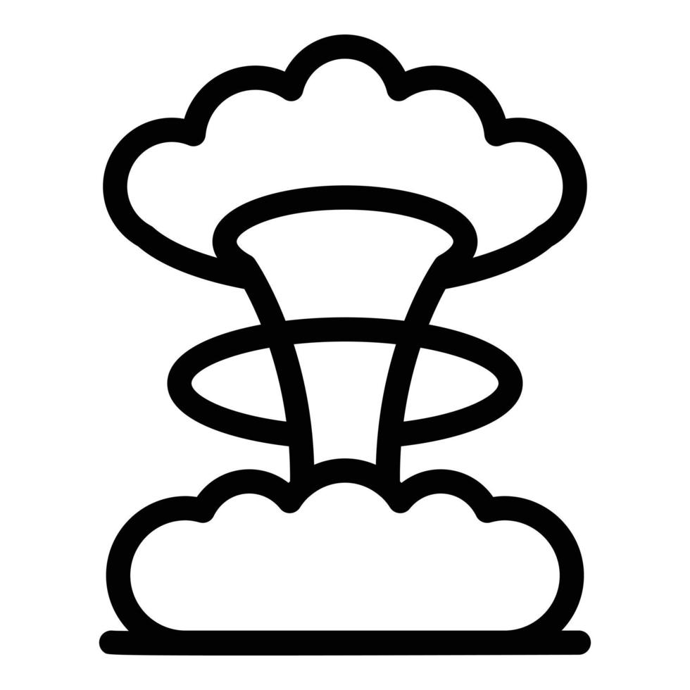icono de nube de hongo nuclear, estilo de esquema vector