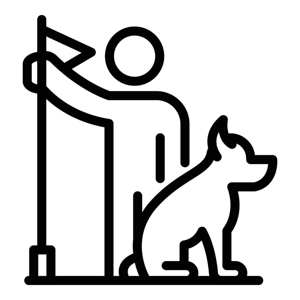 icono de inicio de entrenamiento de perros, estilo de esquema vector